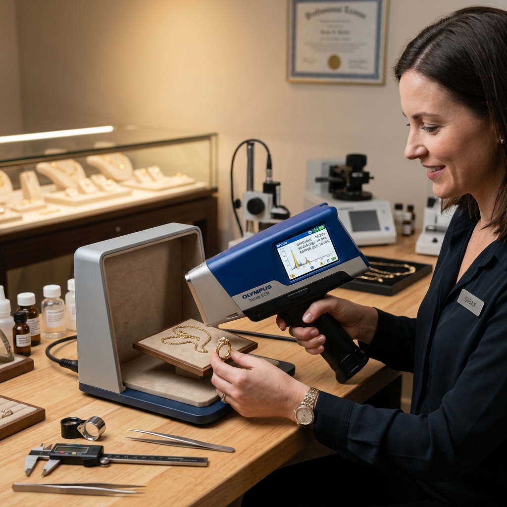 Gold purity evaluation using XRF technology